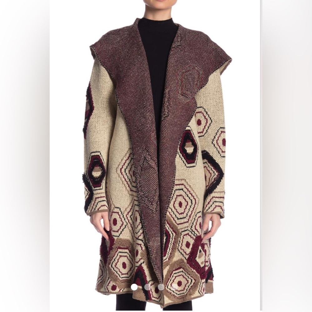 VERTIGO - Geo Printed Sweater Coat MSRP $368